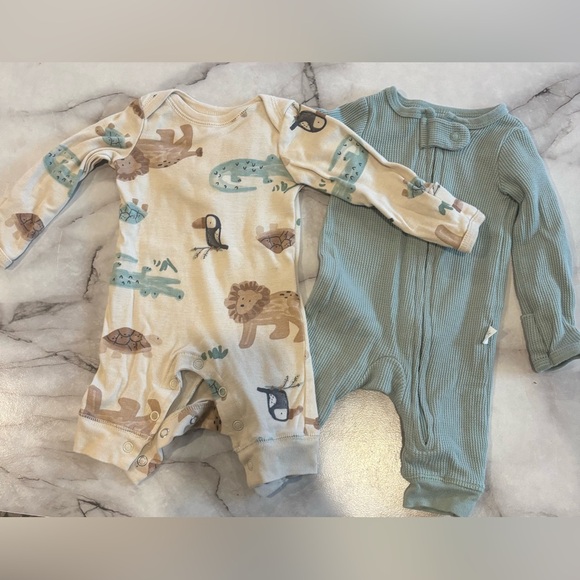 Carter's Animal Print and Green Romper Set - Picture 2 of 2